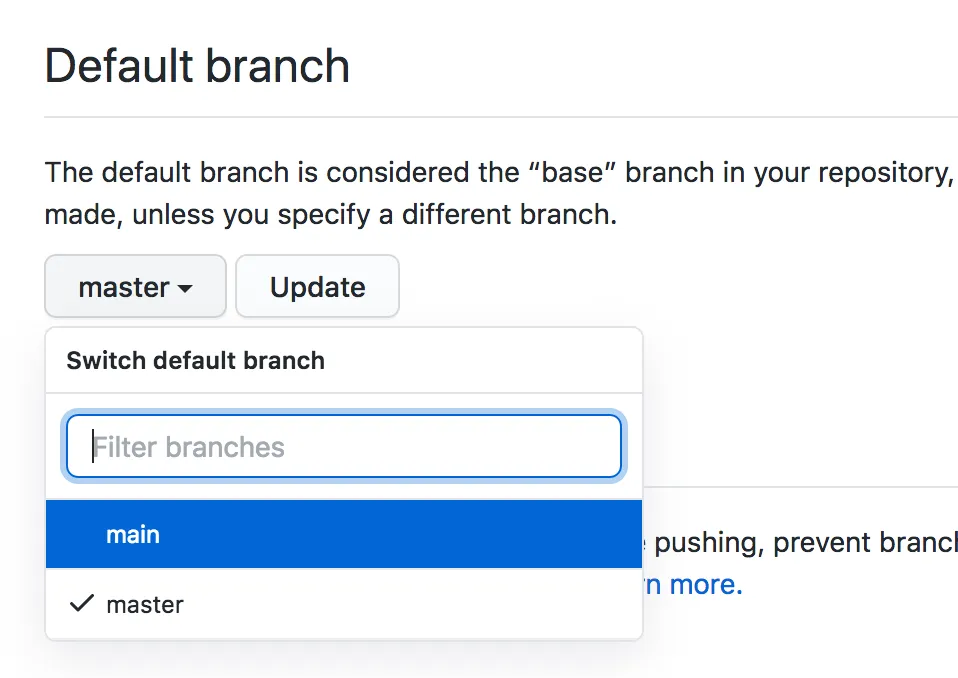 Change default branch